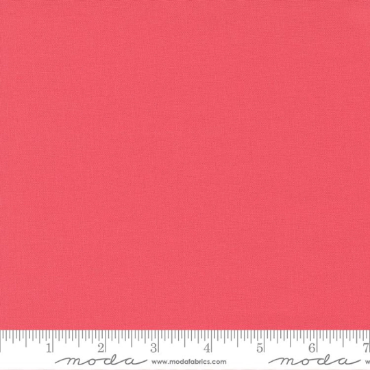 Moda BELLA Solids- Flamingo: Sold by the 1/2 yard.