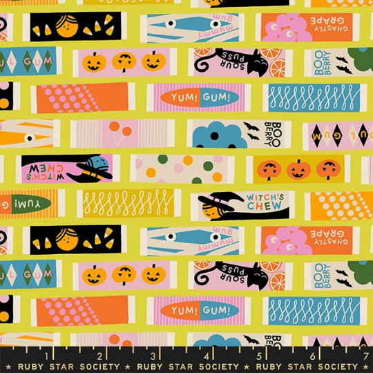 Spooky Darlings- Citron Fun Gum: Sold by the 1/2 Yard