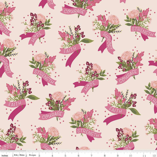 Hope In Bloom- Main- Blush: Sold By The 1/2 Yard