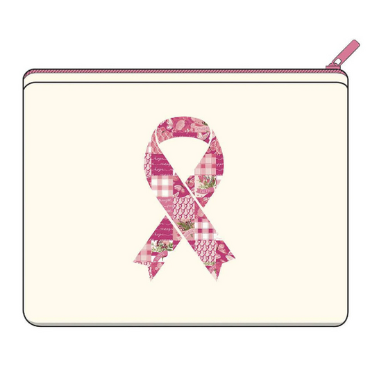 Hope In Bloom- Large Ribbon Cosmetic Canvas Bag
