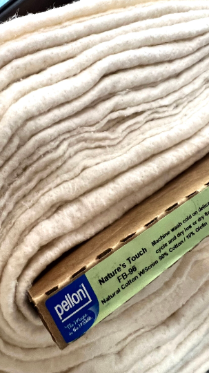 Pellon Natural Cotton Batting- Natural/Off-White: Sold By 1/2 Yard