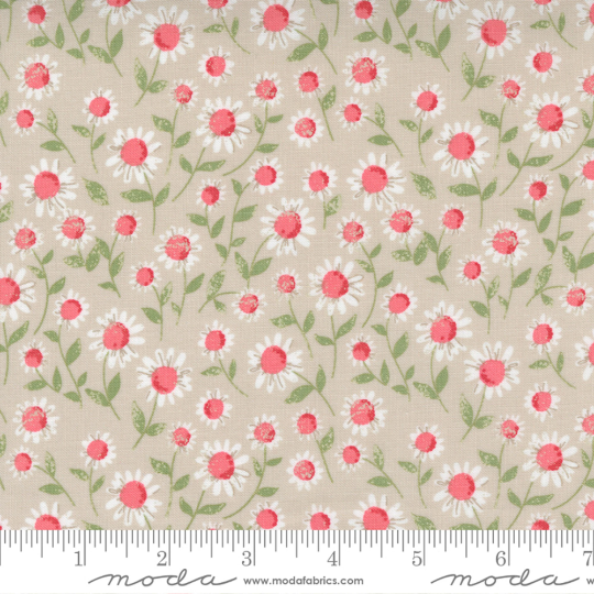 Love Note- Sweet Daisy- Dove: Sold By The 1/2 Yard