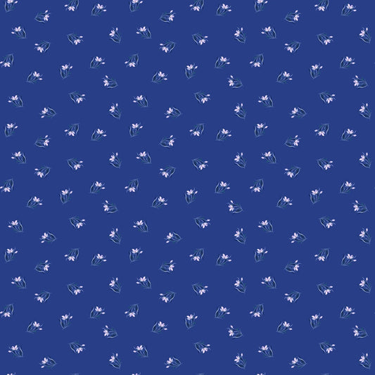 Full Moon- Navy Floral: Sold By The 1/2 Yard- Cut Continuously