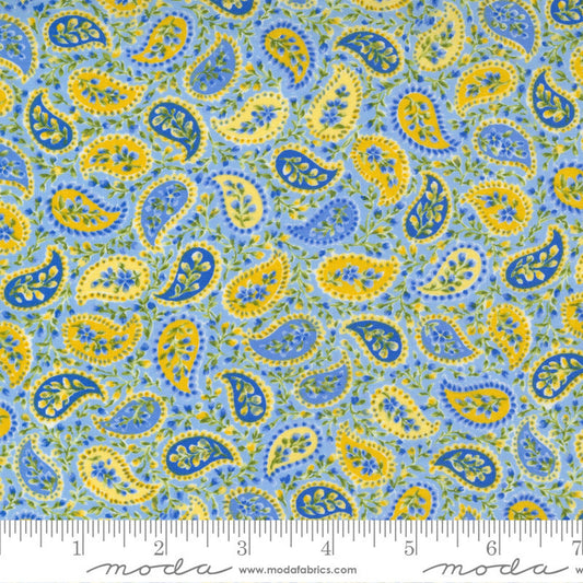 Summer Breeze- Sky Multi Paisley: Sold by the 1/2 yard