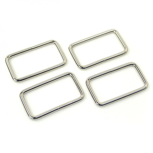 Rectangle Rings- 2" Nickel: 4Pcs