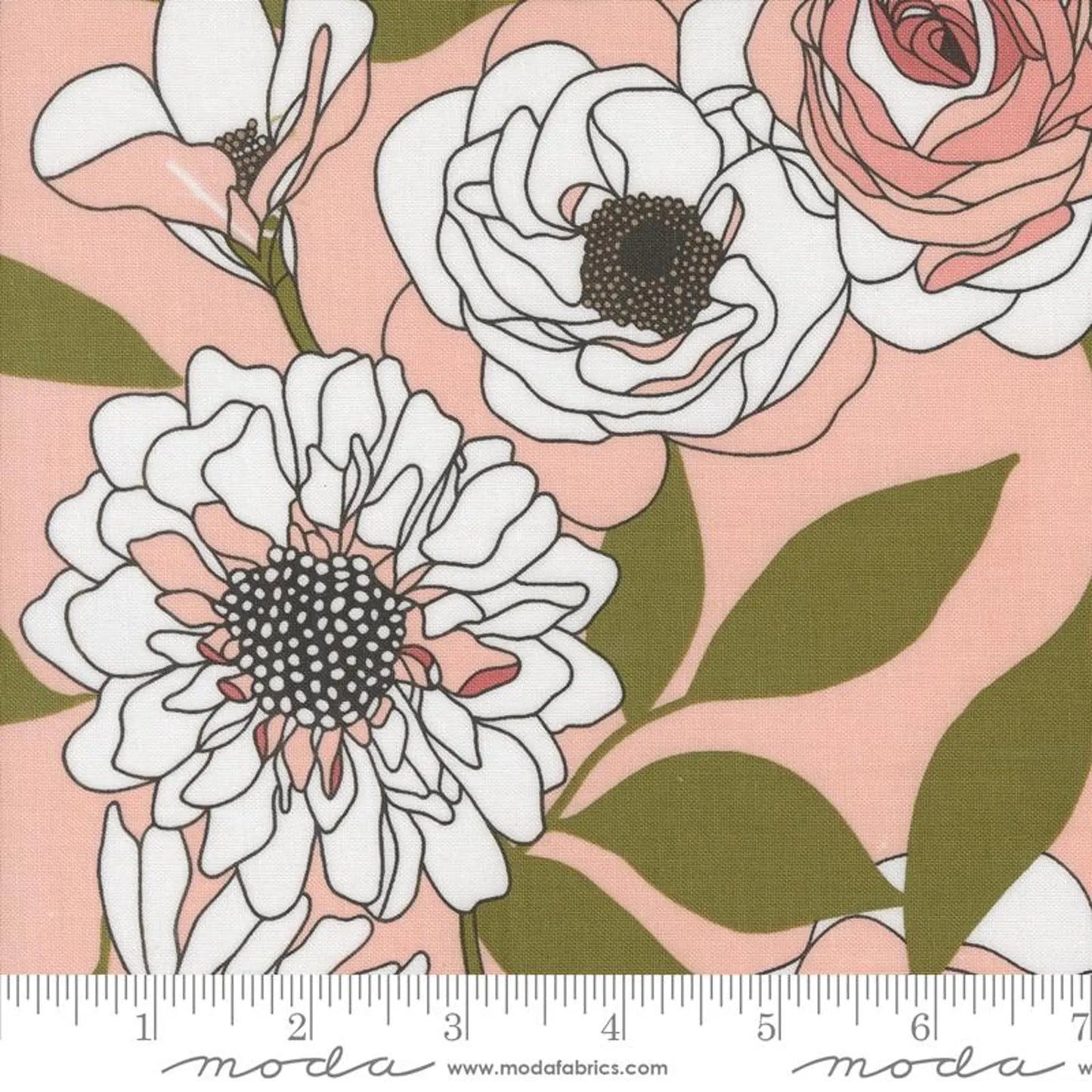 Botany- Peony Cabbage Rose: Sold by the 1/2 yard