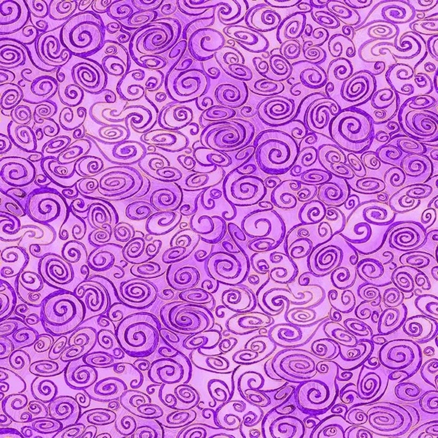 Wings of Gold- Swirly Scrolls Purple Metallic : Sold By The 1/2 Yard