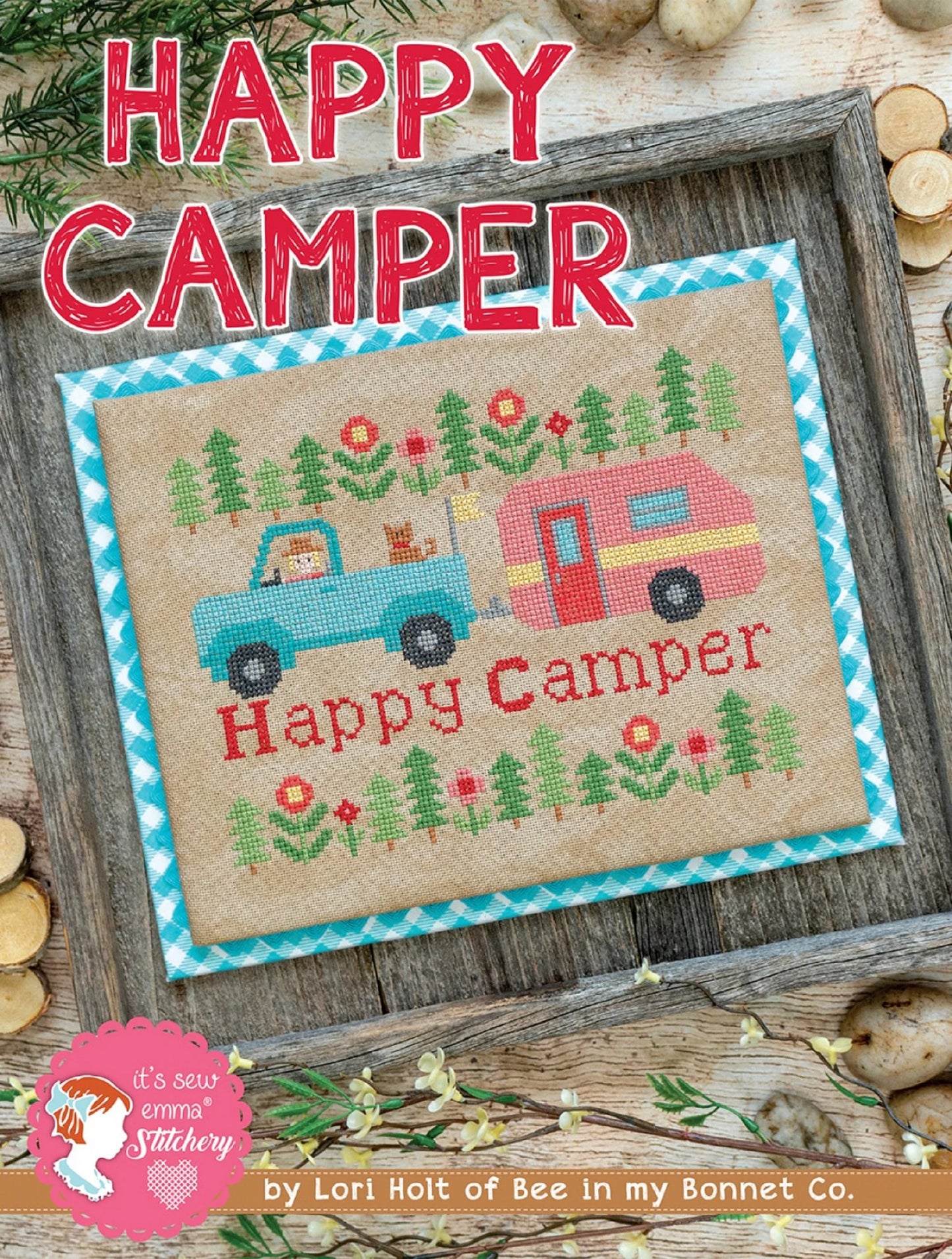 Happy Camper - It's So Emma Stitchery - Cross-Stitch Pattern