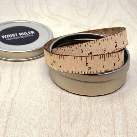 Leather Wrist Ruler - Wrap Bracelet - 18" -  Natural - Made In The USA
