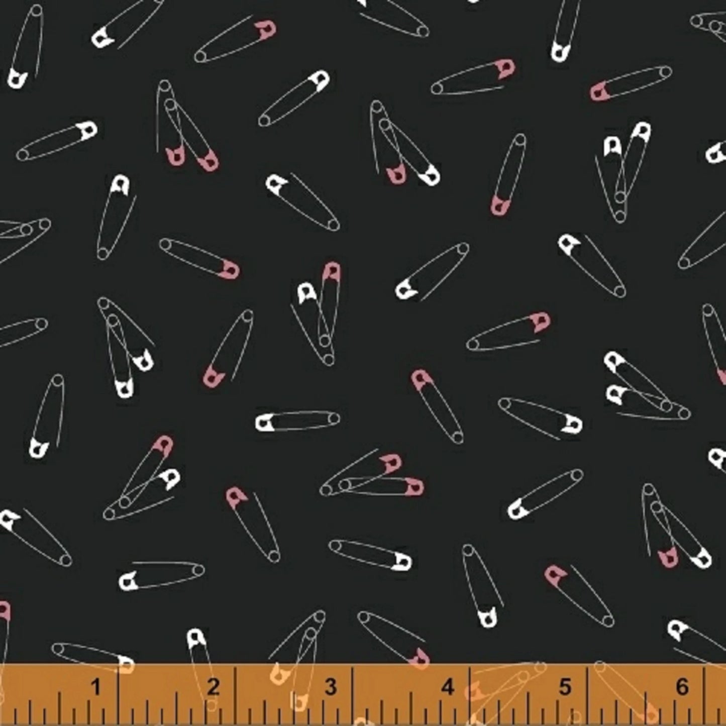 Crafters Gonna Craft- Safety Pins Black: Sold by the 1/2 yard.