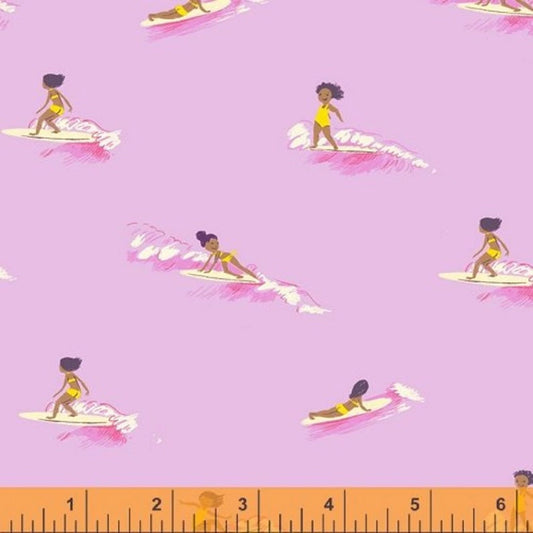 Malibu- Tiny Surfers Pink: Sold by the 1/2 yard.