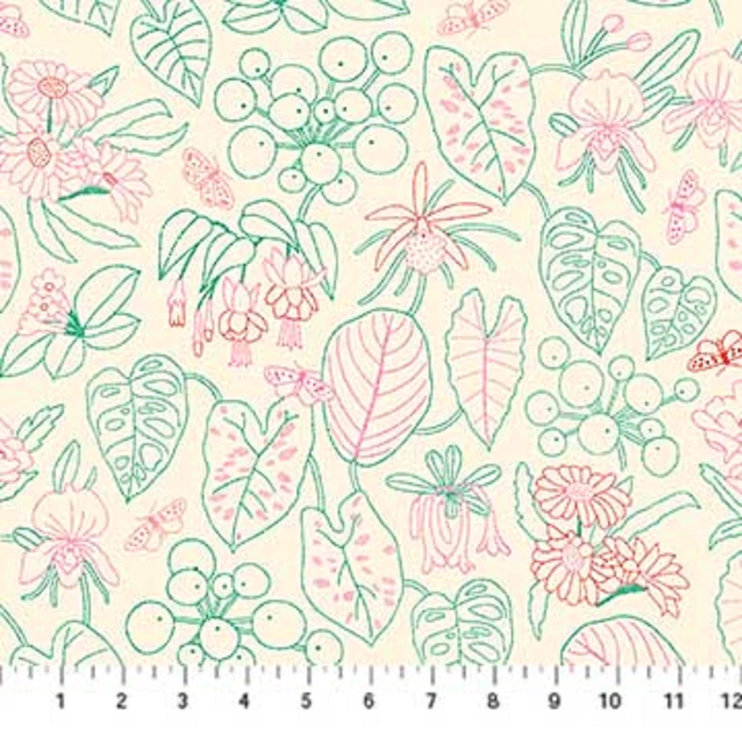 Glasshouse- Embroidery Beige: Sold by the 1/2 yard.