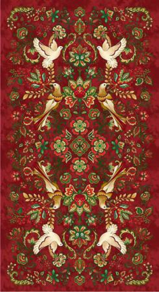 Jacobean Joyeux- Red Panel 24in