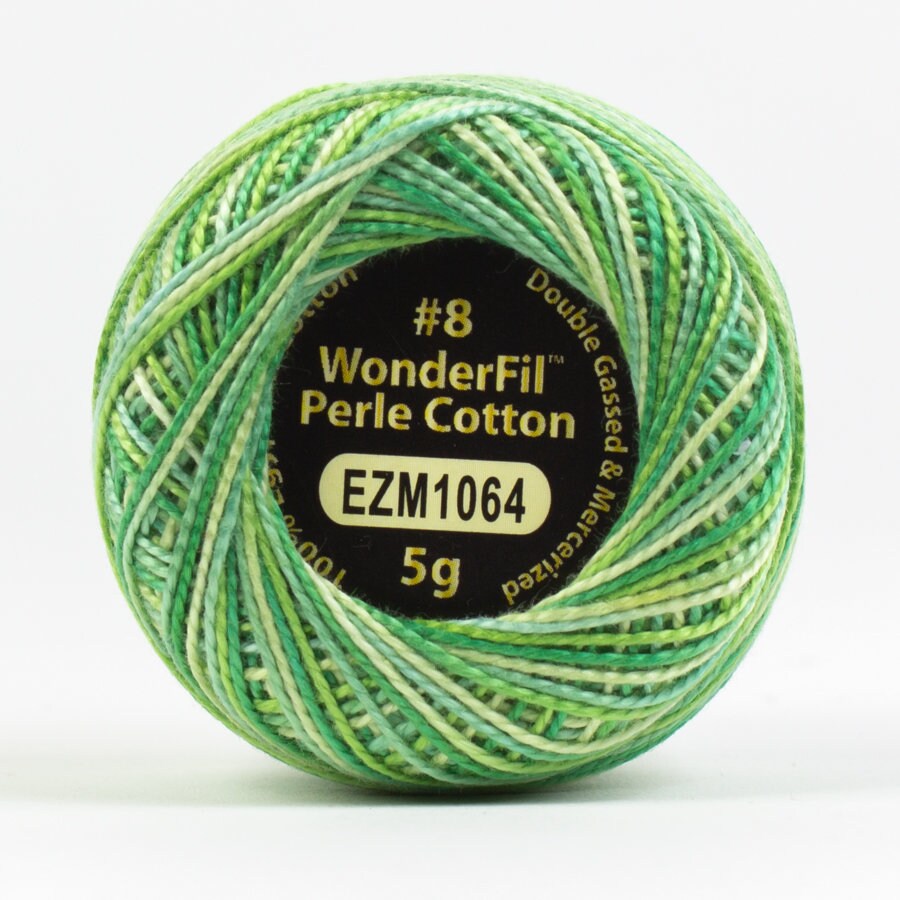 Wonderfil Eleganza Perle Cotton Variegated Thread: Spring Green EZM1064