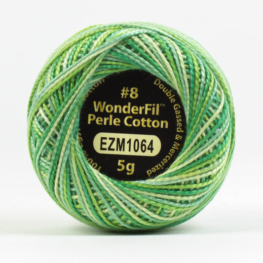 Wonderfil Eleganza Perle Cotton Variegated Thread: Spring Green EZM1064