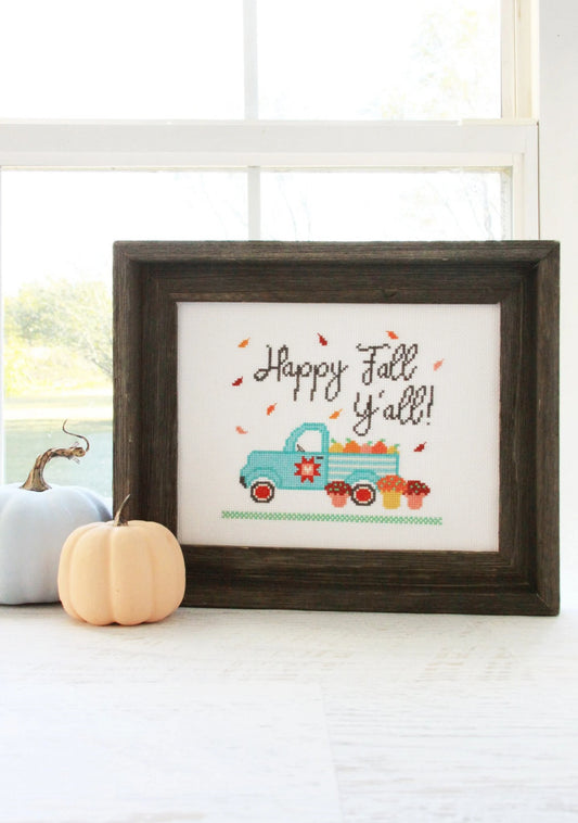 Happy Fall Y'all Cross Stitch Pattern