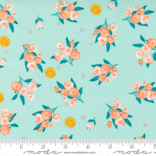 Sew Wonderful- Ditsy Floral Soft Aqua: Sold by the 1/2 Yard