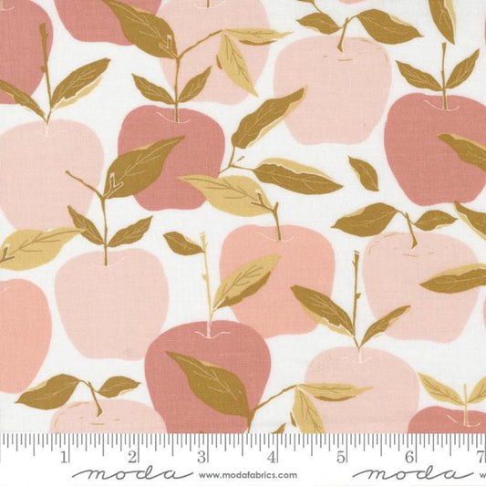 Midnight In The Garden- Mist Blush Enchanted Apples: Sold By The 1/2 Yard