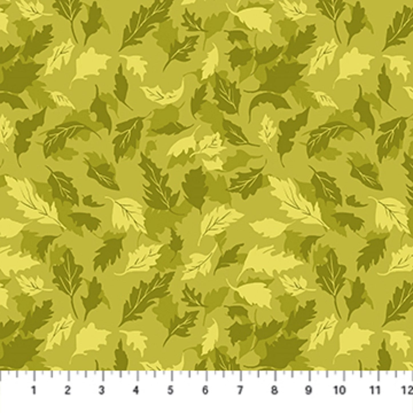 Summer's End- Leaves- Green: Sold by the 1/2 yard.