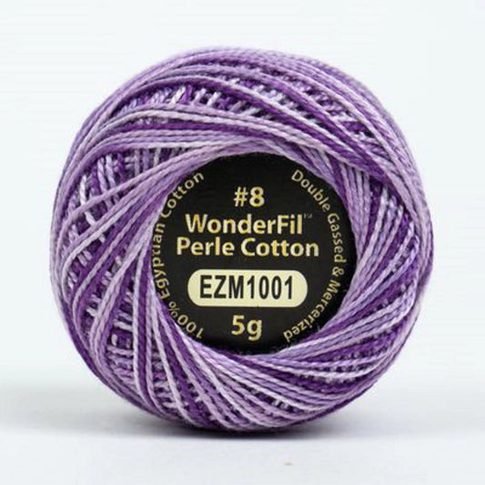 Wonderfil Eleganza Perle Cotton Thread EZM1001 Purple Passion Variegated