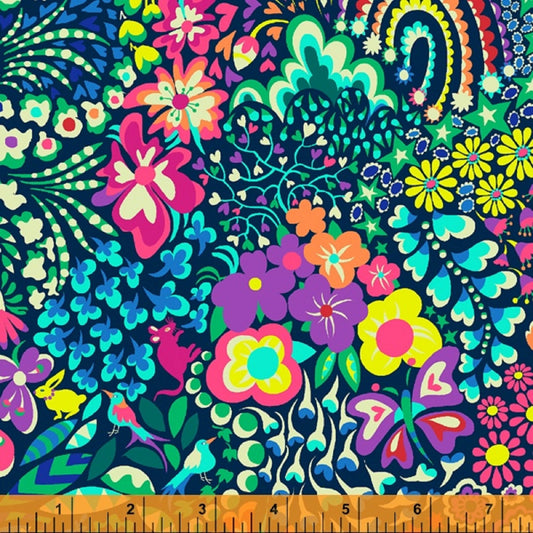 Hide And Seek- Multi 108" Quilt Backing: Sold by 1/2 Yard