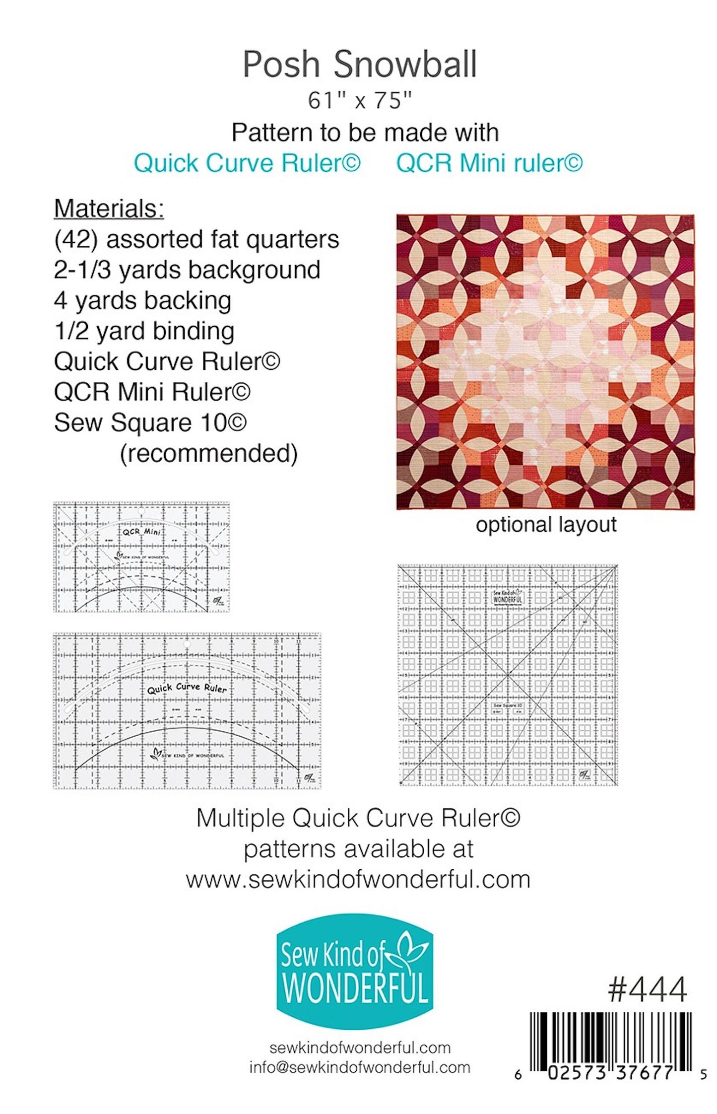 Posh Snowball- QCR Mini Pattern