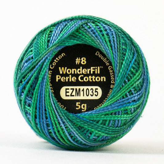 Wonderfil Eleganza Perle Cotton Thread EZM1035 Lily Pond Variegated