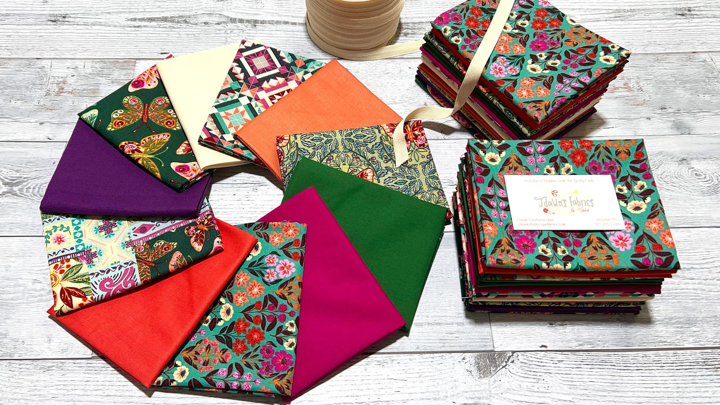 Folk Flora by Caroline Alfreds / 3 Wishes - Shop Assembled Fat Quarter Bundle