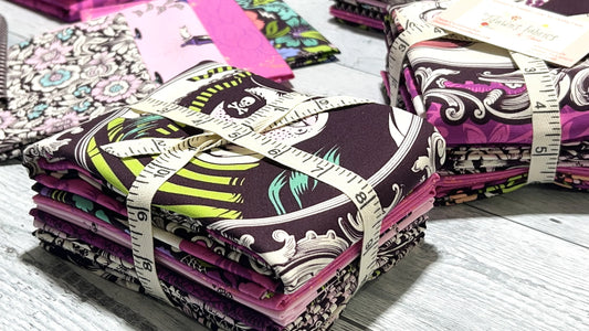 Nightshade "Deja Vu" by Tula Pink / FreeSpirit 8 pc Shop Assembled Fat Quarter Bundle (Includes One Yard of Large Cameos)