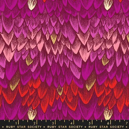 Fireglow- Rose Metallic Scales: Sold by the 1/2 yard