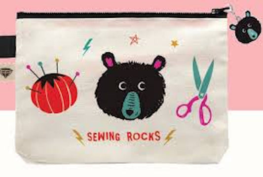 Teddy and the Bears: Sewing Rocks Zipper Pouch with Zipper Charm