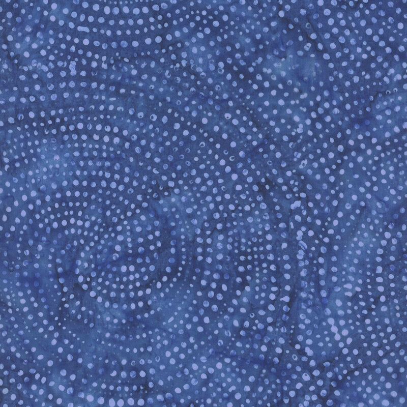 Tonga Batik- Indigo Dotty Spiral: Sold By The 1/2 Yard