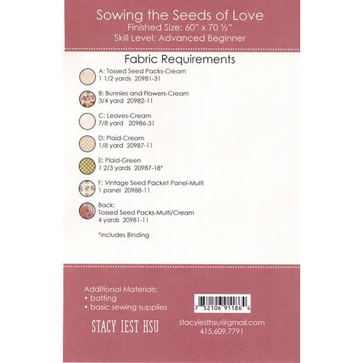 Sowing the Seeds of Love Quilt Pattern