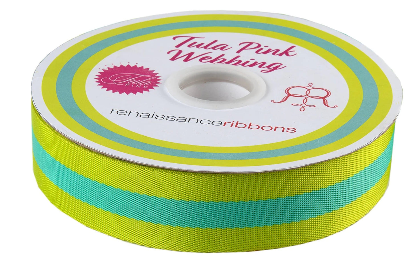 Tula Pink- Lime Zest 1.5" Webbing: Sold By the Yard- Cut Continuously
