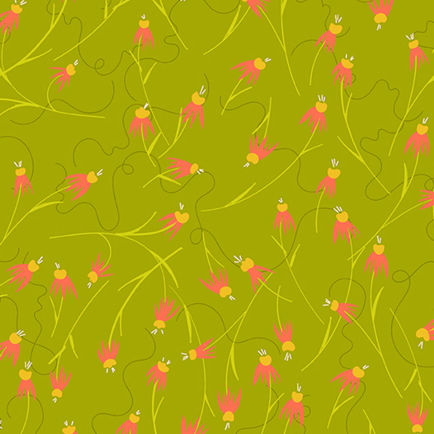 Wildflowers- Chartreuse Coneflower by Alison Glass