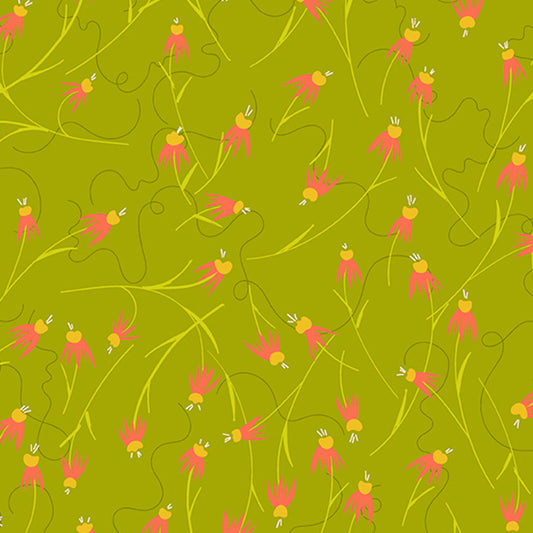 Wildflowers- Chartreuse Coneflower by Alison Glass
