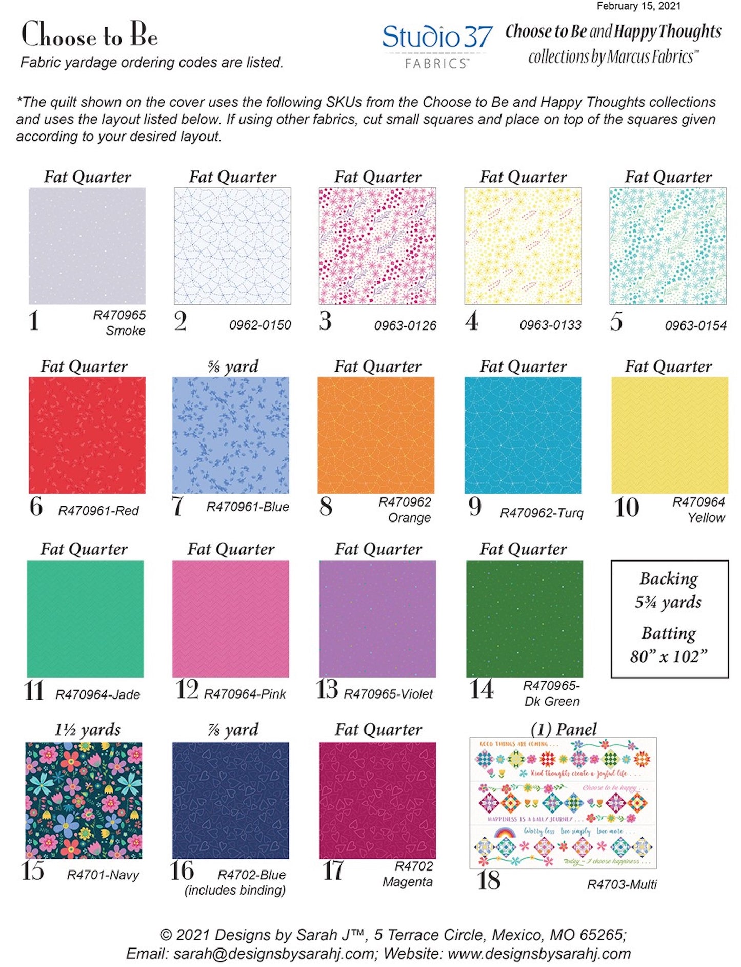 Choose To Be Quilt Pattern