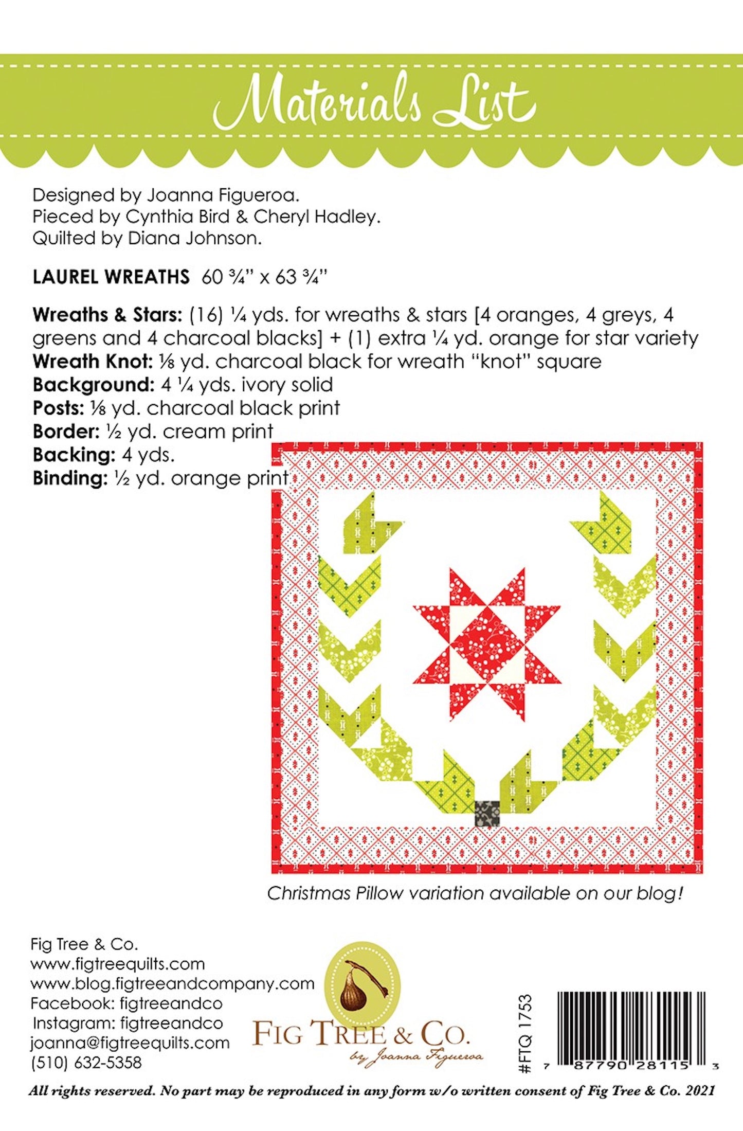 Laurel Wreaths Quilt Pattern