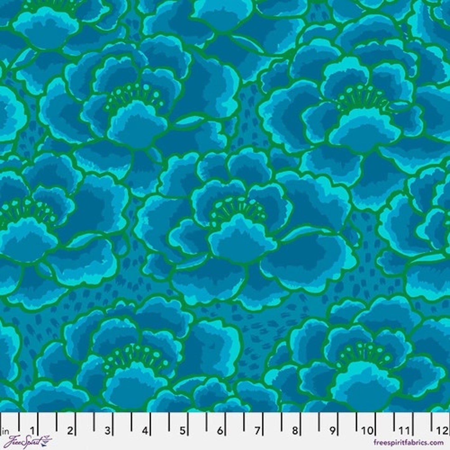 Kaffe Fassett Collective 2023- Turquoise Tonal Floral
