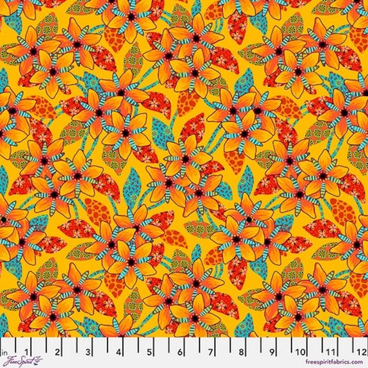 Tropicalism- Yellow Small Caribes: Sold by the 1/2 yard.